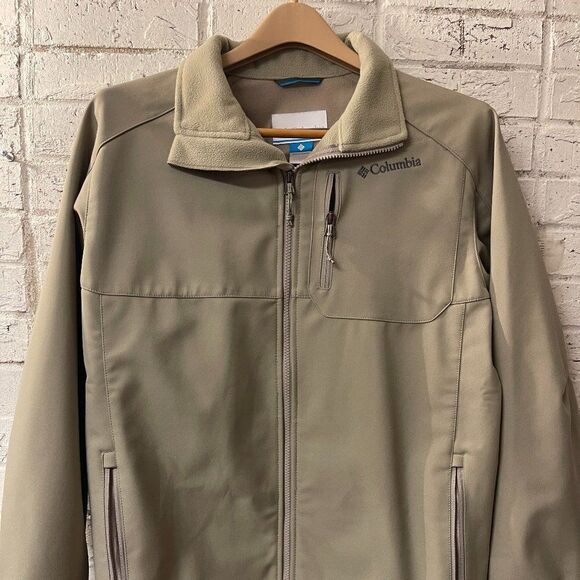COLUMBIA Tan Fleece Lined  Omni Shield Jacket Coat Large - Picture 1 of 13